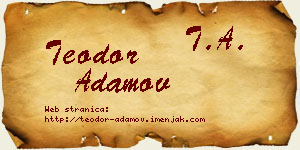Teodor Adamov vizit kartica